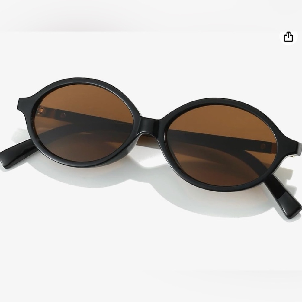 Retro Oval Gleyemor Chic Black Sunglasses